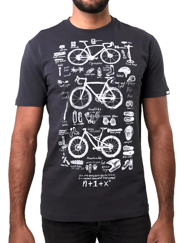 Bike Maths Men's Charcoal Cycling T-Shirt Cycology USA – Cycology