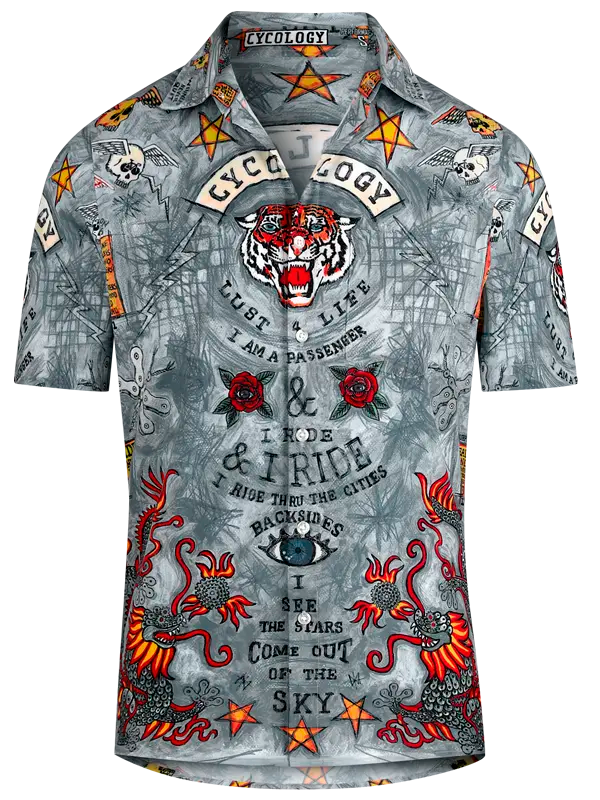 City of Angels Grey Men's Black Gravel Cycling Shirt Front Cycology USA