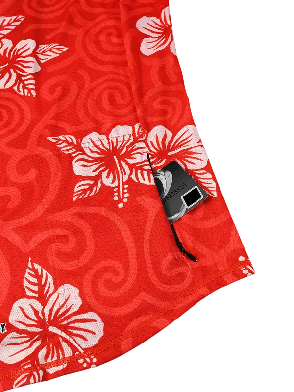 Koa Red Womens Long Sleeve MTB Jersey Zip Pocket