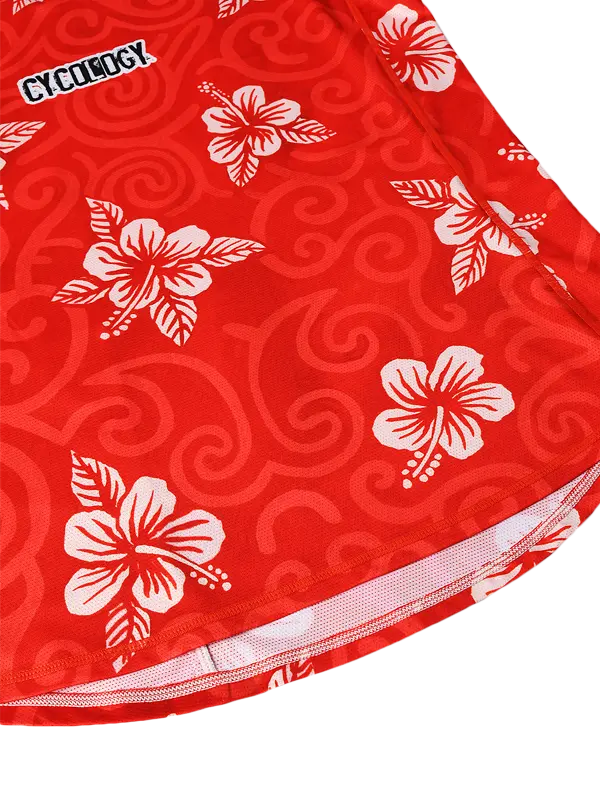 Koa Red Womens Long Sleeve MTB Jersey Hem