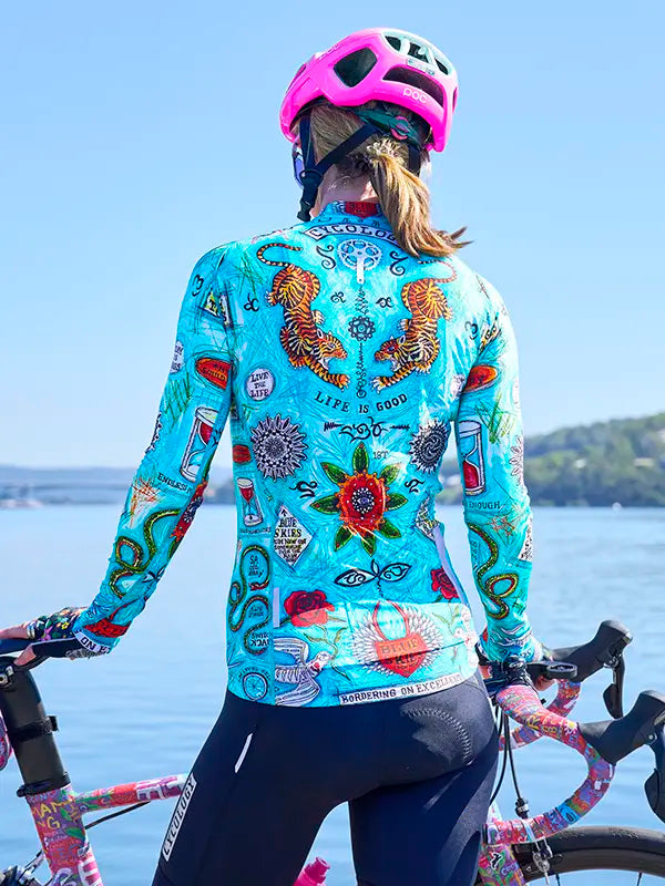 Koa Samui Women's Long Sleeve Summer Cycling Jersey   Back on model | Cycology USA