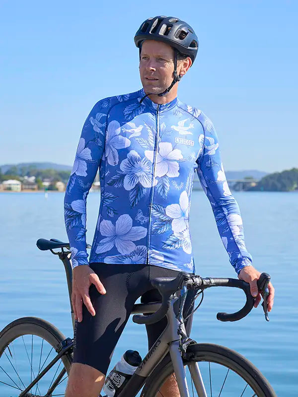 Maui Men's Summer Long Sleeve Jersey  on model Cycology  US