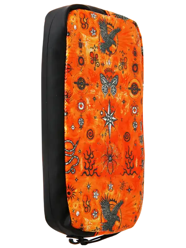 Nomad Cycling Wallet by Cycology Clothing featuring an orange patterned design
