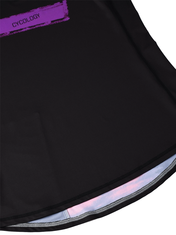 Women's Black long-sleeve MTB Jersey with colorful accents and 'Cycology' branding