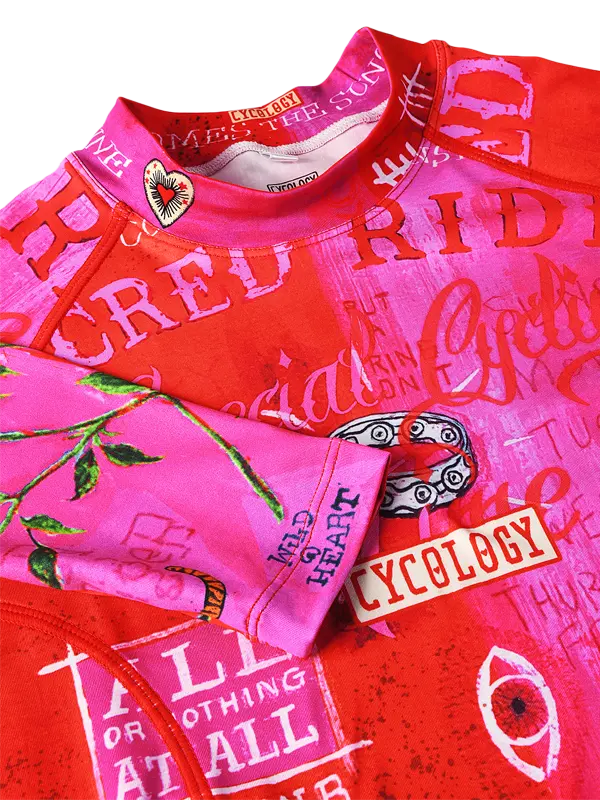 Zadie Pink Women's Long Sleeve Cycling Base Layer  Neck Cycology USA