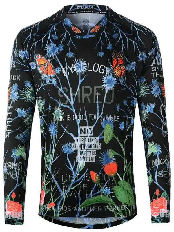 Gangsta Men's Long Sleeve Mountain Bike Cycling Jersey - Cycology Clothing - Black