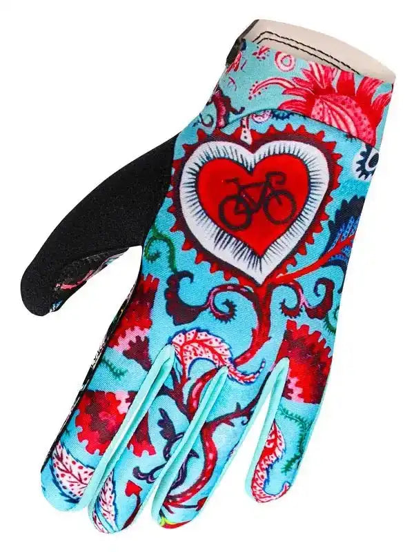 Secret Garden Winter Cycling Gloves - Cycology Clothing - Aqua