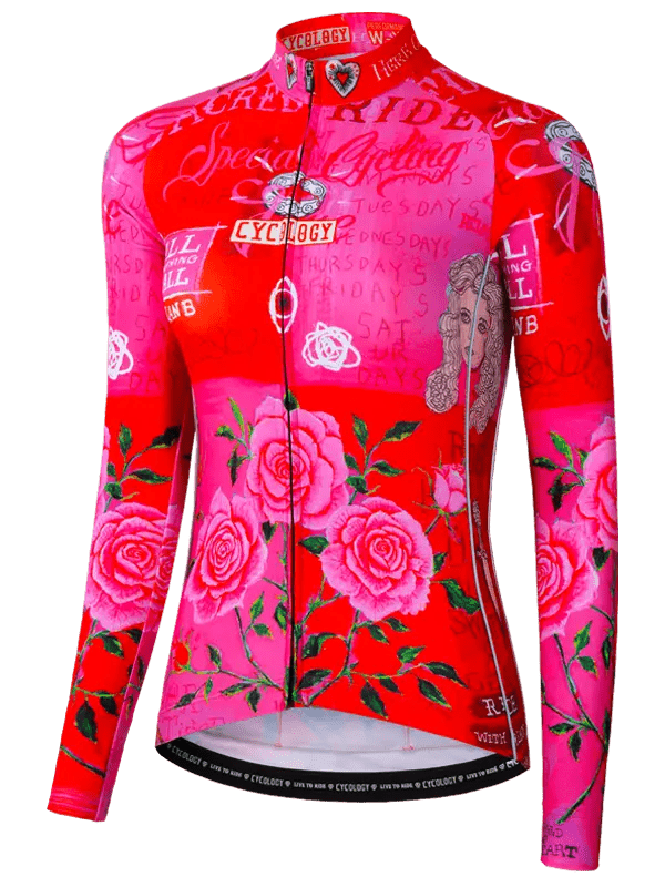 Zadie Pink Women's Winter Long Sleeve Cycling Jersey Cycology