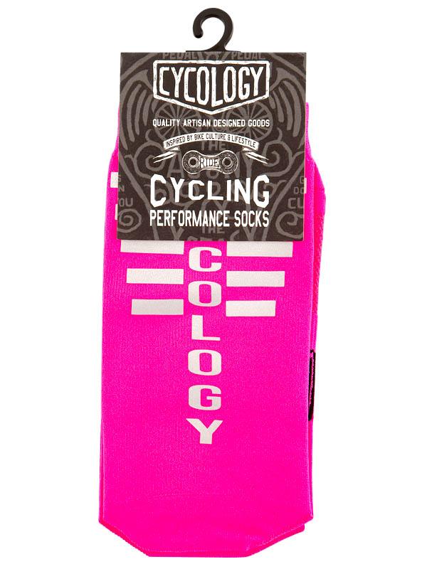 Cycology Pink Reflective Logo Cycling Socks - Cycology Clothing US