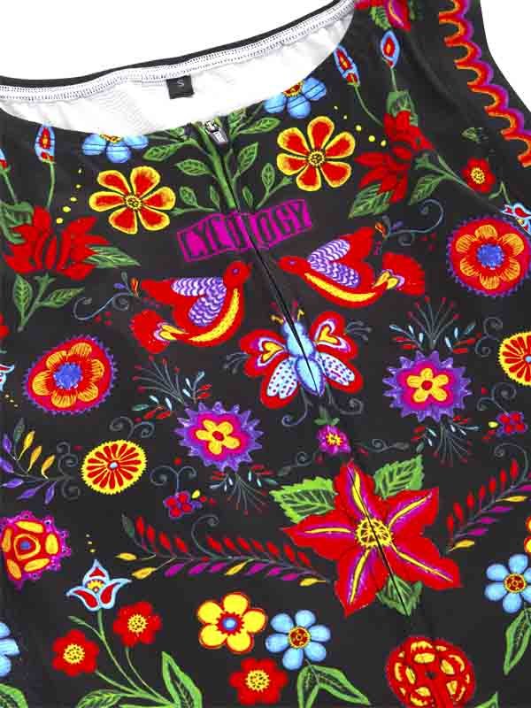 Frida (Black) Sleeveless Cycling Jersey - Cycology Clothing US