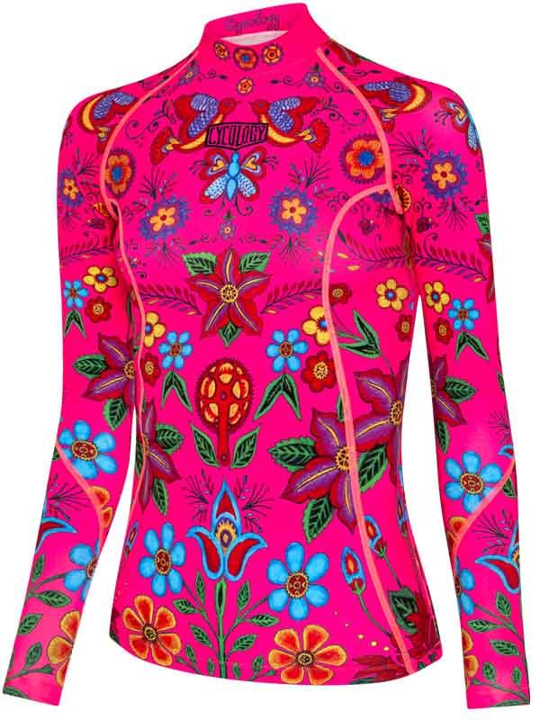 Frida (Pink) Women's Long Sleeve Base Layer - Cycology Clothing US