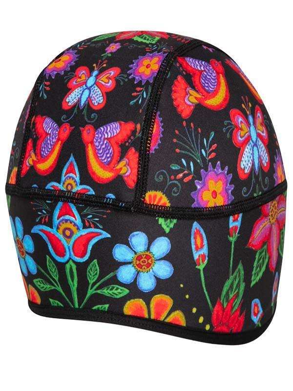Colorful floral and butterfly patterned cycling cap for men and women, breathable fabric