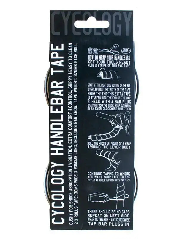 Cycology handlebar tape for cycling bikes, cushioned grip with shock absorption, includes installation guide