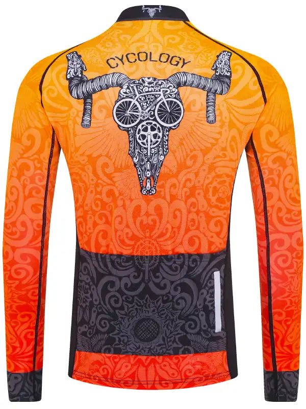 Life Behind Bars Men's Orange Long Sleeve Summer Cycling Jersey
