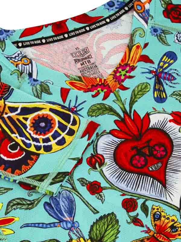 River Road Women's Long Sleeve MTB Jersey Aqua - Cycology Clothing US