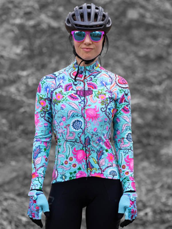 Secret Garden Aqua Long Sleeve Jersey - Cycology Clothing US