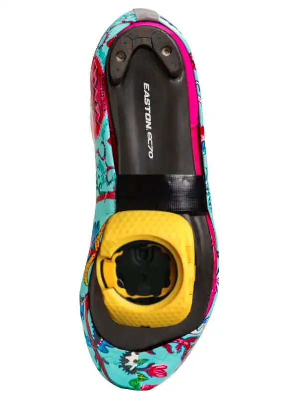 Secret Garden Cycling Shoe Covers- Aqua - Cycology Clothing US