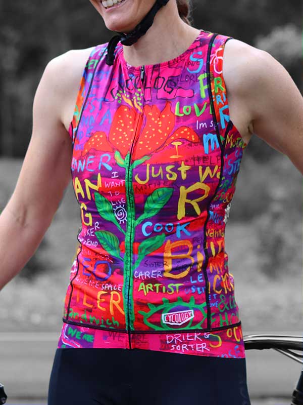 See Me Women's Sleeveless Cycling Jersey - Cycology Clothing US