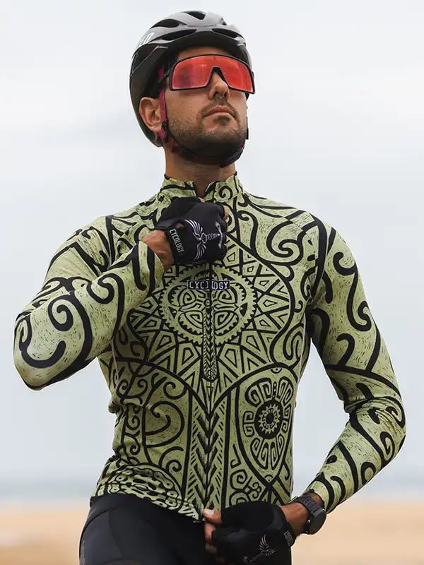 Zanzibar Green Men's Long Sleeve Jersey - Cycology Clothing US