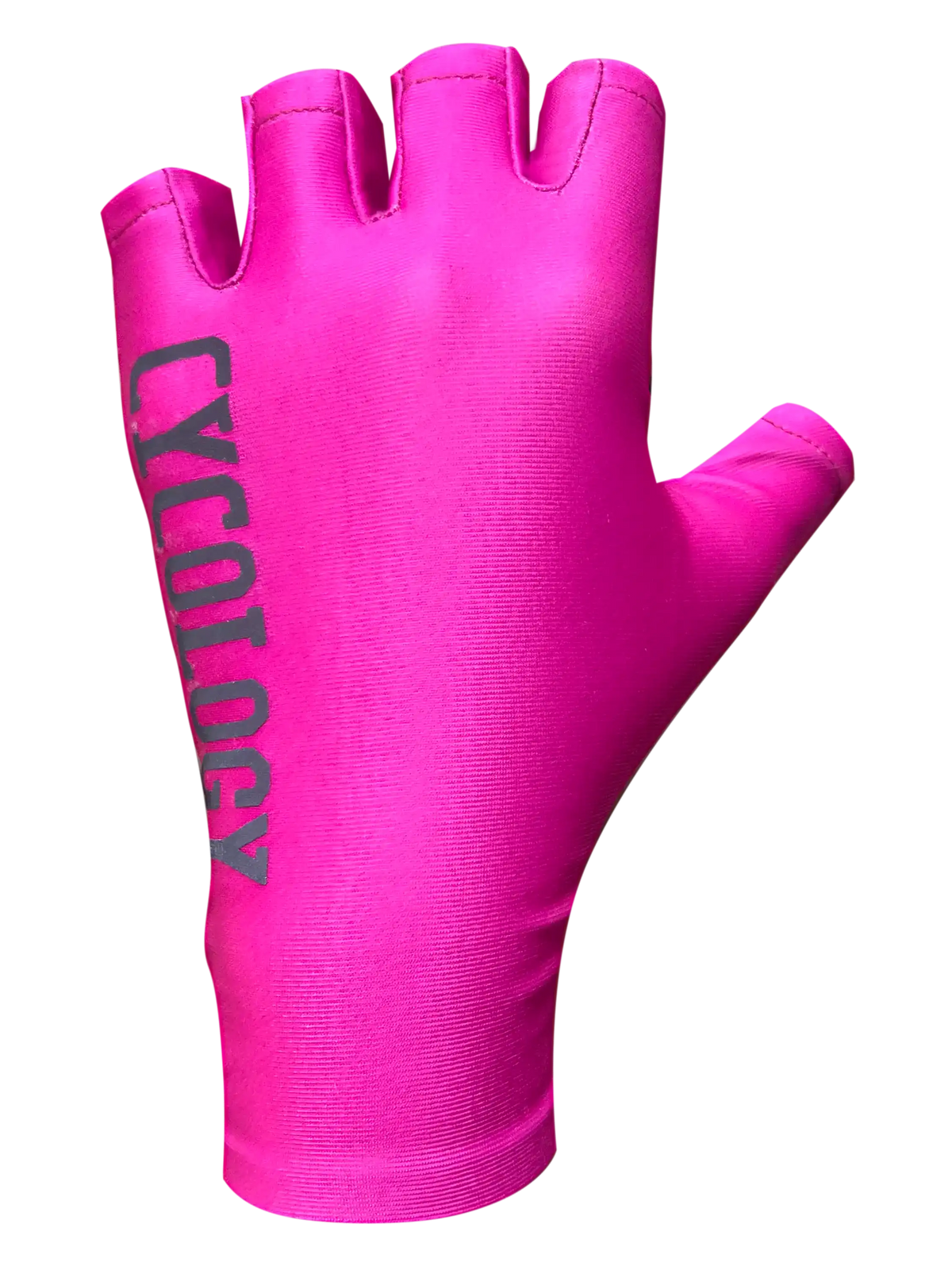 Pink Aero cycling gloves by Cycology Clothing featuring a fingerless design.