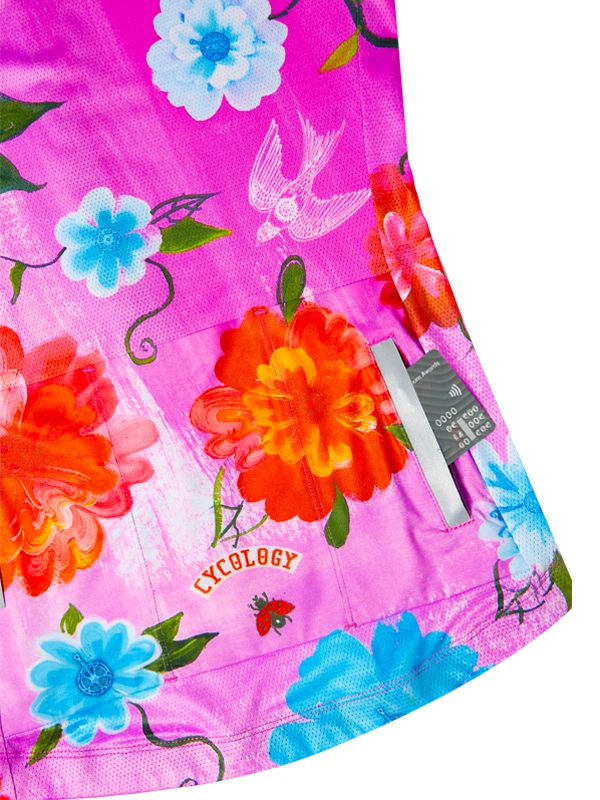 Floral-patterned product with 'Cycology' branding on a pink background