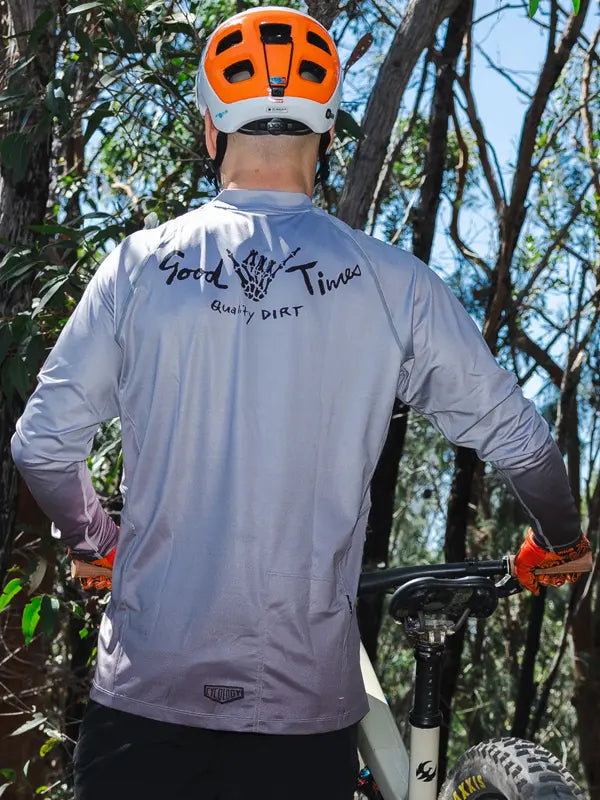 mountainbike longsleeve Good Times Men's Long Sleeve Mountain Bike Cycling Jersey - Cycology Clothing - Gray