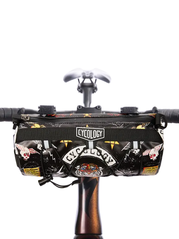 Bicycle handlebar with Cycology bike bag 