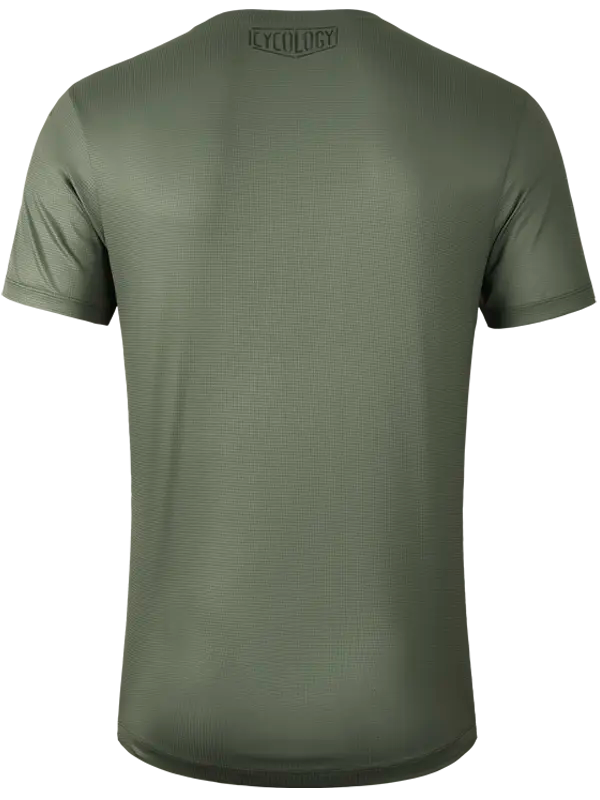 Green t-shirt with cycology text  