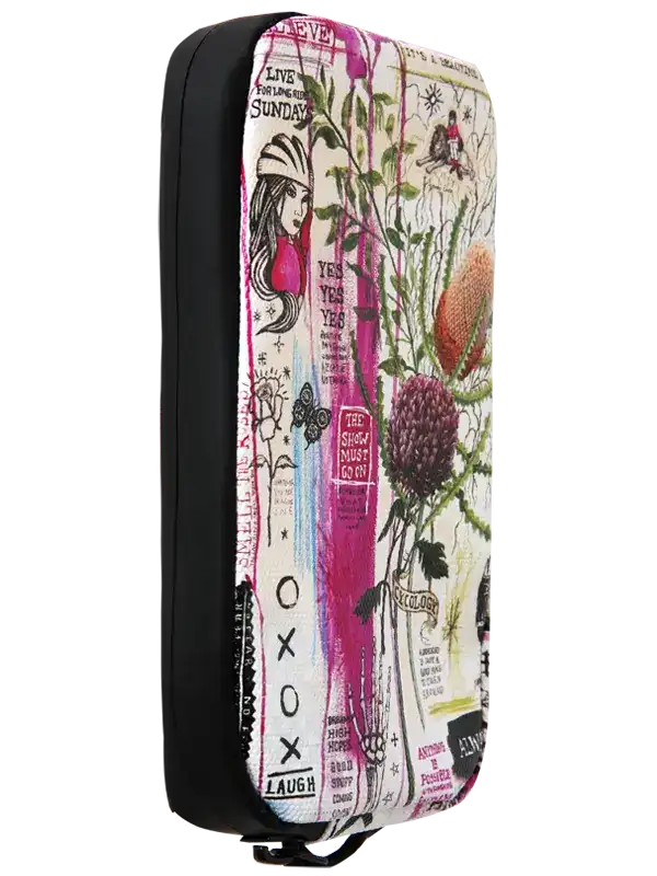 Mieka Cycling Wallet by Cycology Clothing with colorful artistic graphics and floral prints