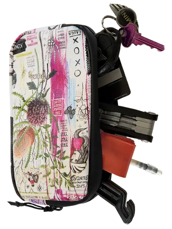 Mieka Cycling Wallet by Cycology Clothing with artistic print and attached keys