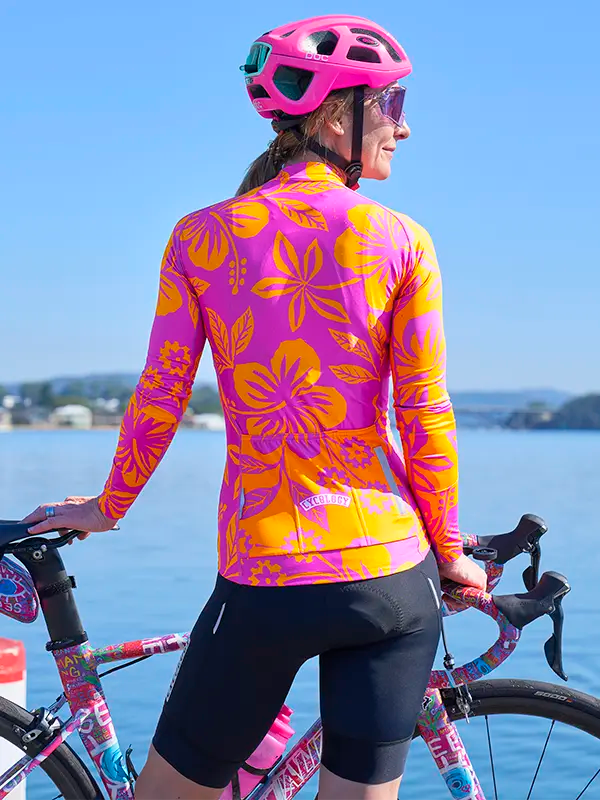 Oahu Women's Summer Long Sleeve Cycling Jersey - Cycology Clothing - Pink Oahu Women's Summer Long Sleeve Cycling Jersey - Cycology Clothing - Pink