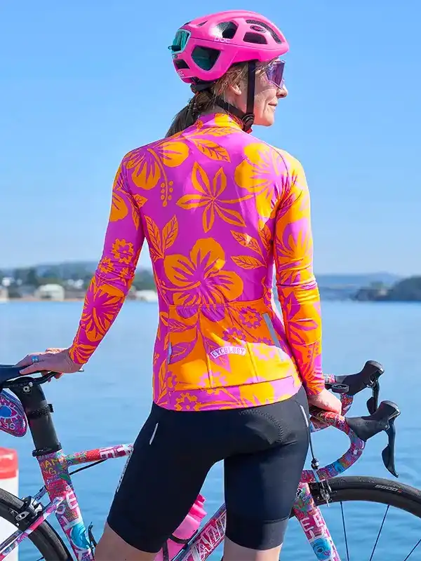 Oahu Women's Summer Long Sleeve Cycling Jersey - Cycology Clothing - Pink