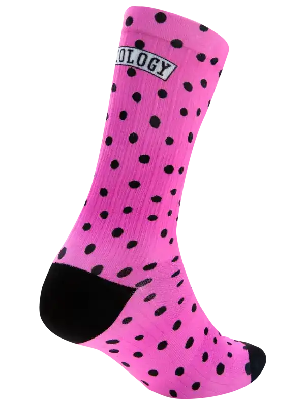 Polka Dot Cycling Socks Pink - Long