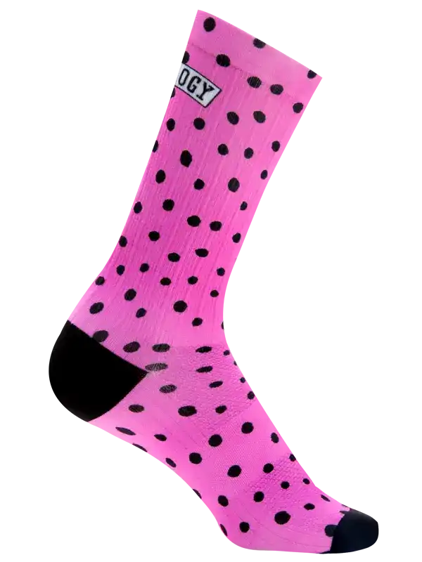 Polka Dot Cycling Socks Pink - Long