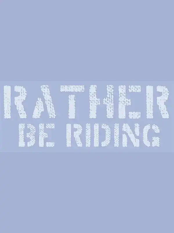 Rather Be Riding text graphic on light blue background, cycling apparel design