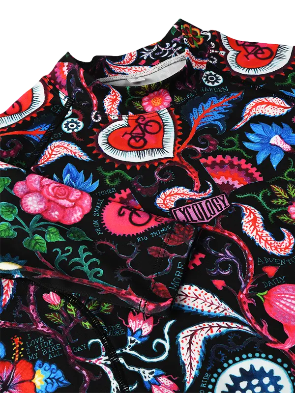 Secret Garden Black Women's Long Sleeve Cycling Base Layer  Neck Cycology