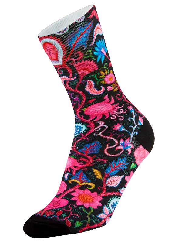 Floral cycling sock 