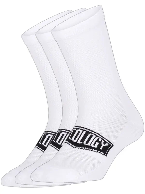 Cycology Reflective Cycling Socks White - 3 Pack