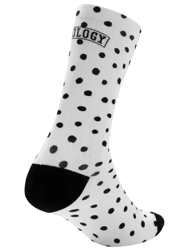 Polka Dot Cycling Socks White - Long
