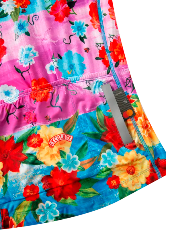 Colorful short sleeve floral cycling jersey 