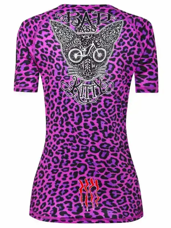 Badass Kitty Women's Mountain Bike Cycling Jersey - Cycology Clothing - Pink
