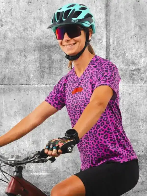 Badass Kitty Women's Mountain Bike Cycling Jersey - Cycology Clothing - Pink