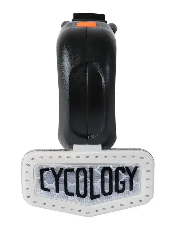 Cycology branded cycling accessory with black handle and white base