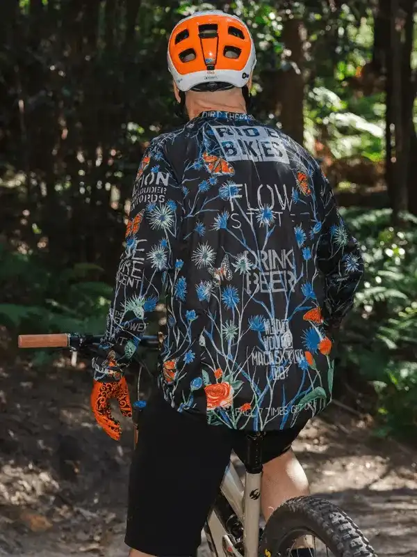 Gangsta Men's Long Sleeve Mountain Bike Cycling Jersey - Cycology Clothing - Black