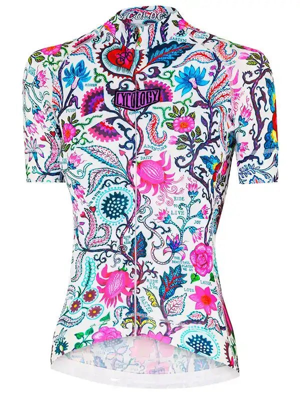 Maillot de cyclisme femme Secret Garden - Blanc