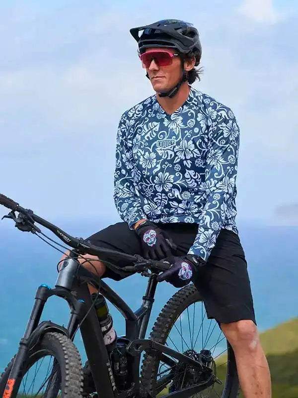 Waimea Men's Long Sleeve Mountain Bike Cycling Jersey - Cycology Clothing - Blue