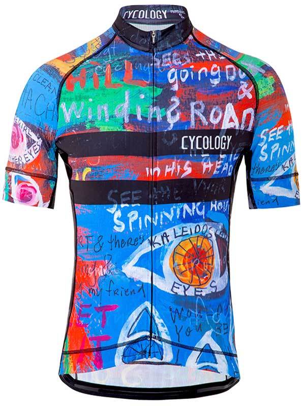 Maillot De Cyclisme à Manches Courtes Cycology Velo Tattoo Noir Zwart S Homme