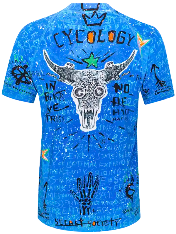 No Bull men's Blue Short Sleeve Mountain Bike Jersey | Cycology USA