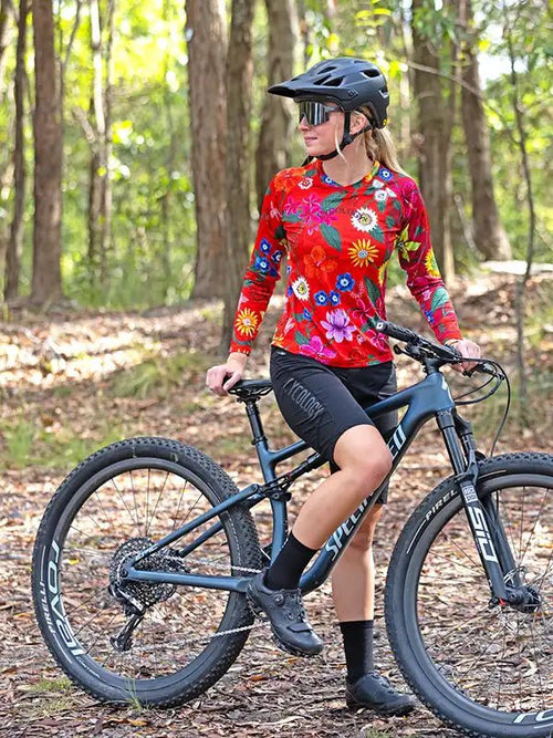 Aloha Red Women's Short Sleeve Mountain Bike Jersey