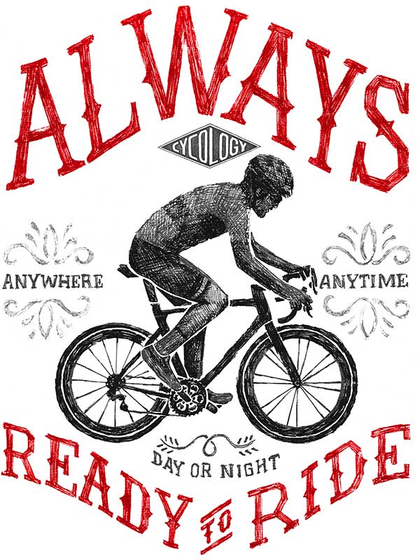 Always Ready to Ride Men's Long Sleeve Tshirt - Cycology Clothing US
